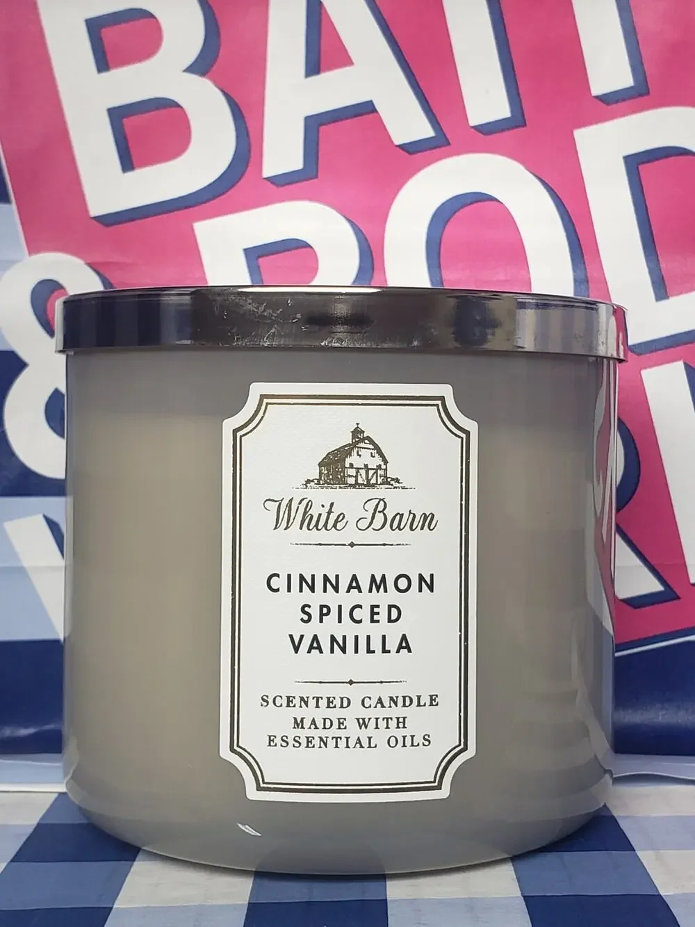 BBW Cinnamon Spiced Vanilla Large 3 Wick Candle Home Fragrance Decor